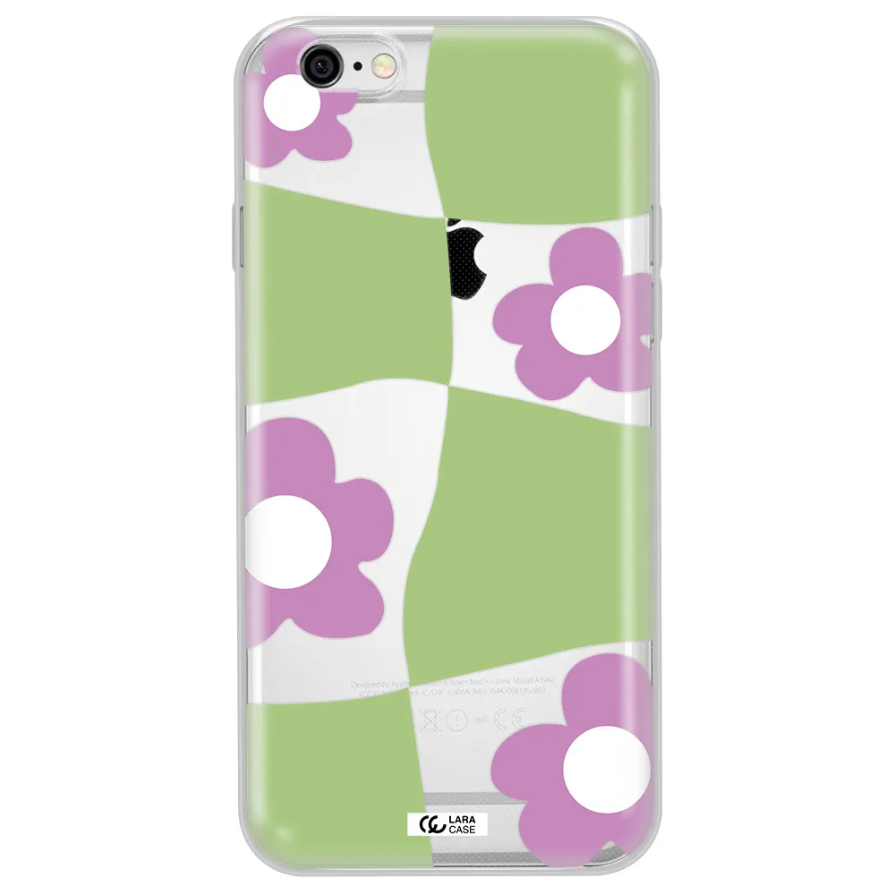 Five Petal Purple Flower Apple iPhone 6 plus Clear TPU Case