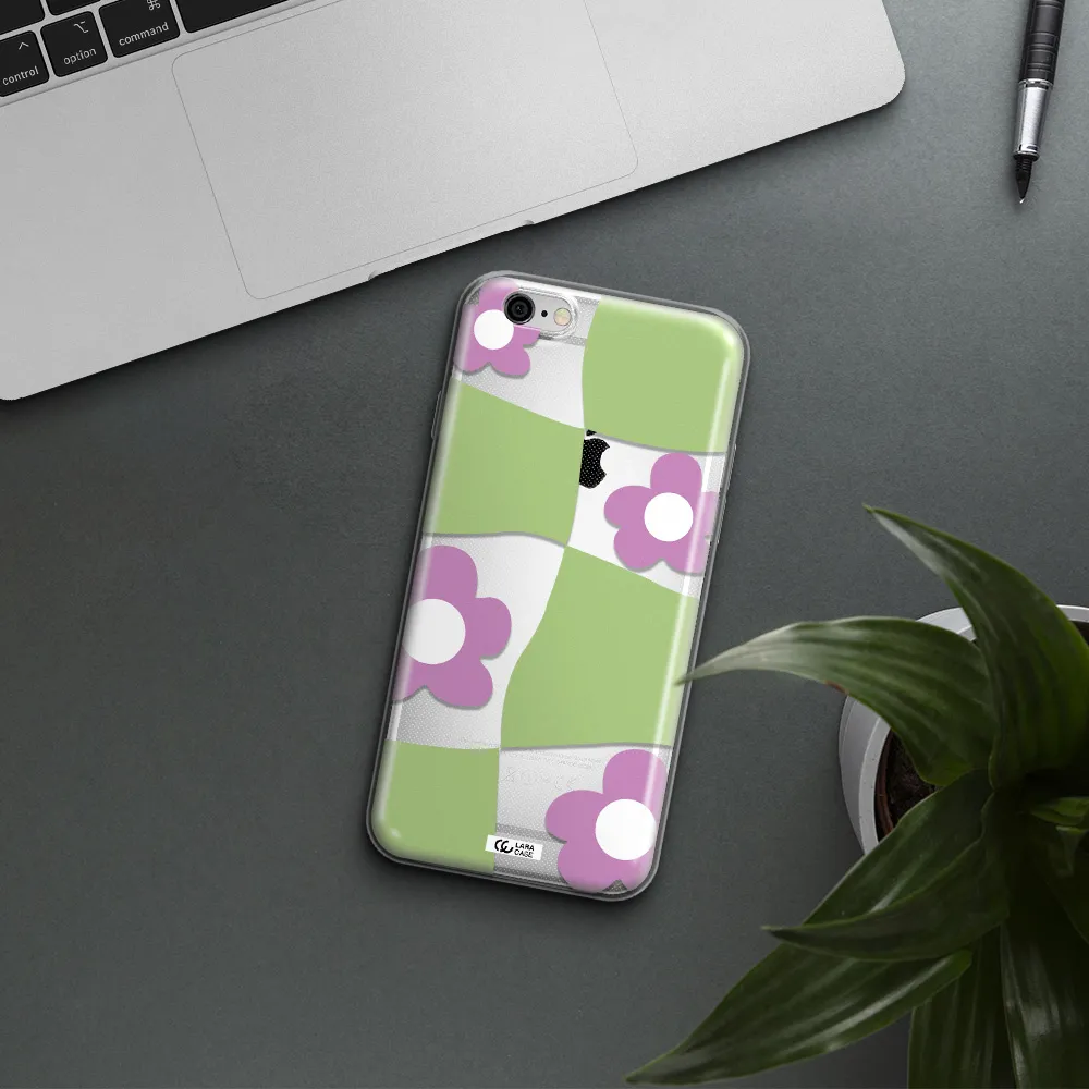 Five Petal Purple Flower Apple iPhone 6 plus Clear TPU Case