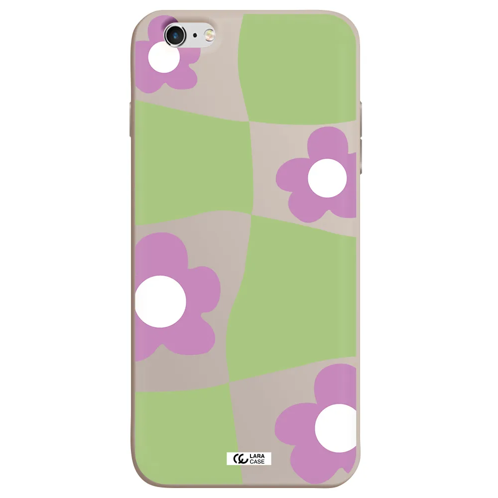 Five Petal Purple Flower Apple iPhone 6 plus Silicone Stone Case