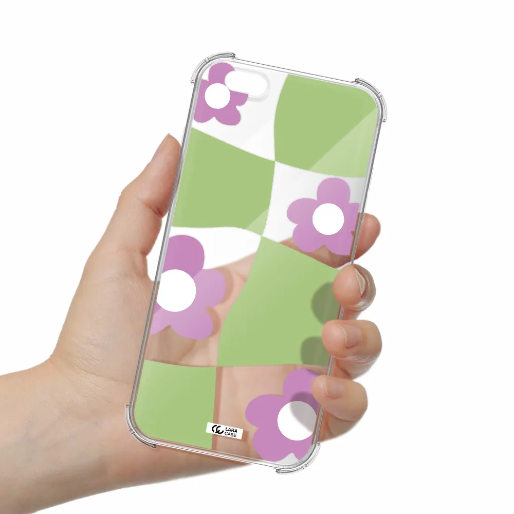 Five Petal Purple Flower Apple iPhone 6 s plus Clear PC Case