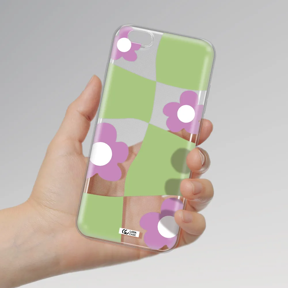 Five Petal Purple Flower Apple iPhone 6 s plus Clear TPU Case