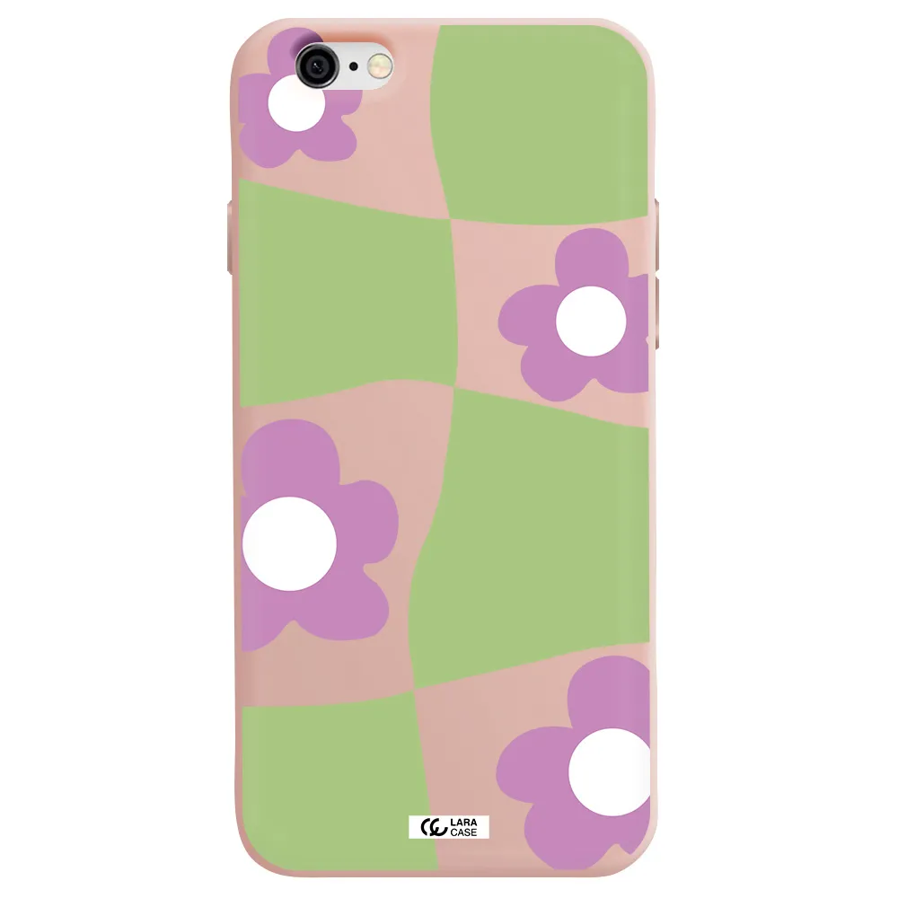 Five Petal Purple Flower Apple iPhone 6 Silicone pastel pink Case