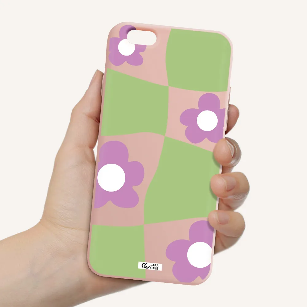 Five Petal Purple Flower Apple iPhone 6 Silicone pastel pink Case