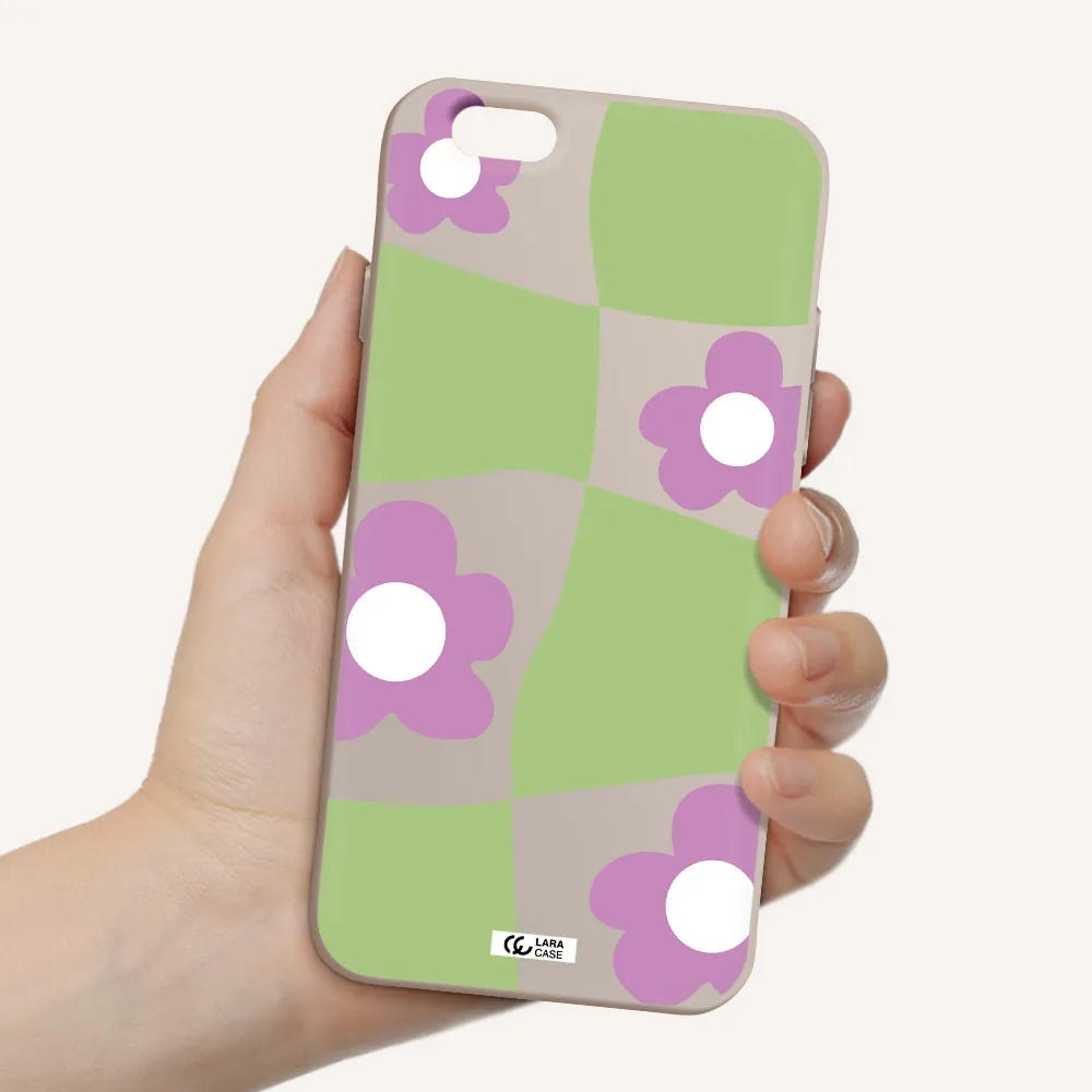 Five Petal Purple Flower Apple iPhone 6 Silicone Stone Case