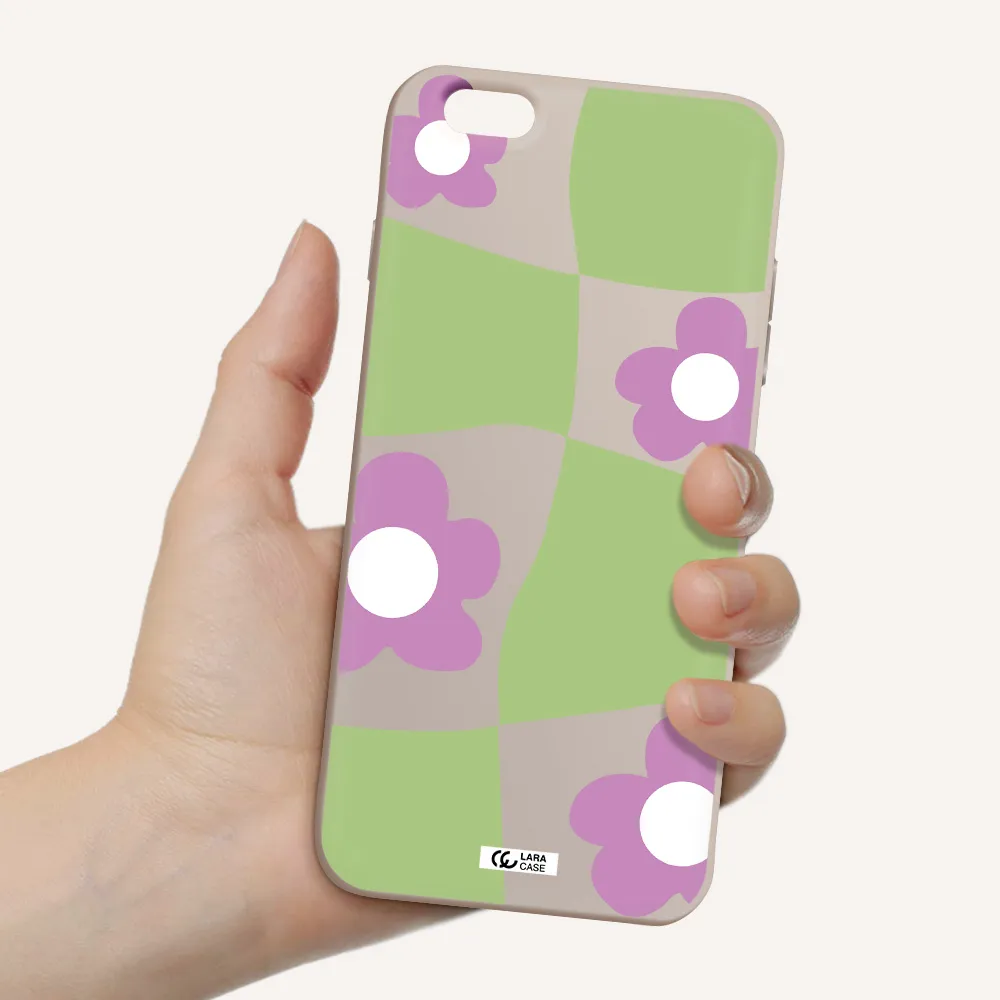 Five Petal Purple Flower Apple iPhone 6S Silicone Stone Case