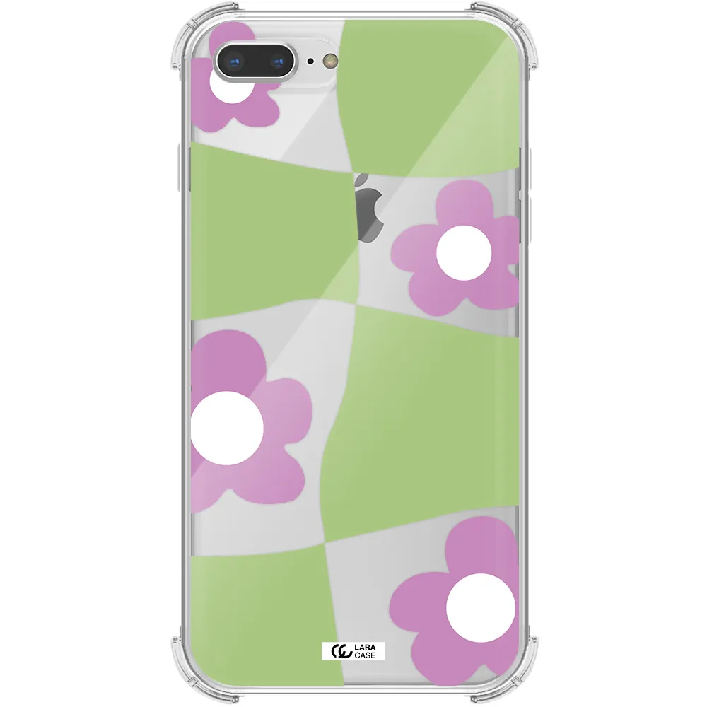 Five Petal Purple Flower Apple iPhone 7 plus Clear PC Case