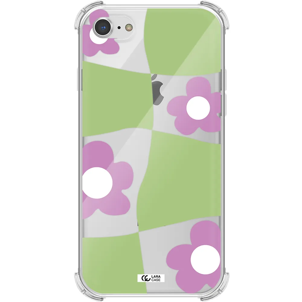 Five Petal Purple Flower Apple iPhone 8 Clear PC Case