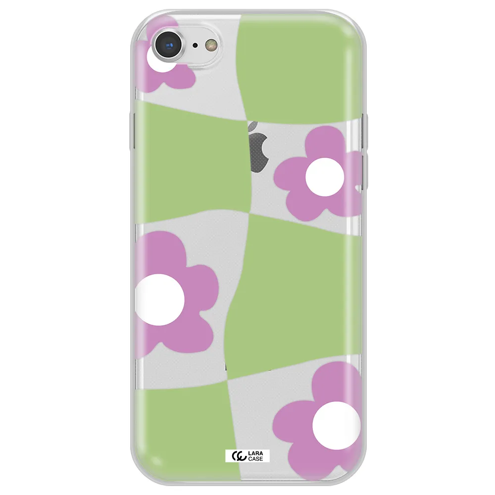 Five Petal Purple Flower Apple iPhone 8 Clear TPU Case