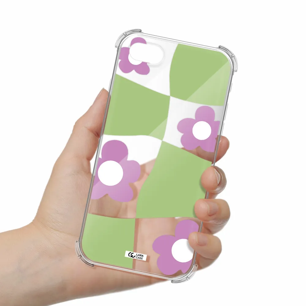 Five Petal Purple Flower Apple iPhone se 2020 Clear PC Case