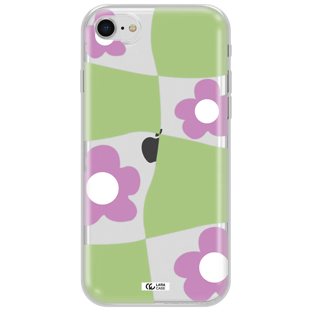 Five Petal Purple Flower Apple Iphone Se 2020 Clear Tpu Case