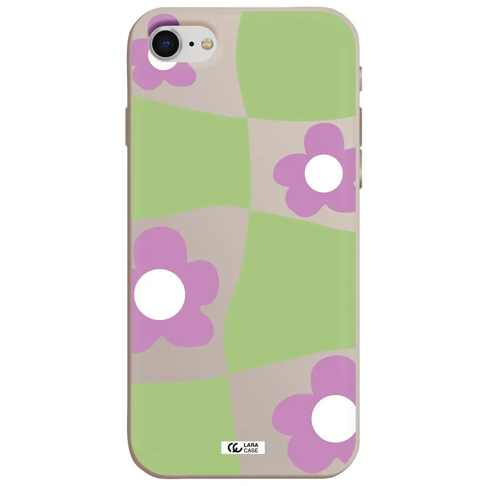 Five Petal Purple Flower Apple iPhone se 2020 Silicone Stone Case