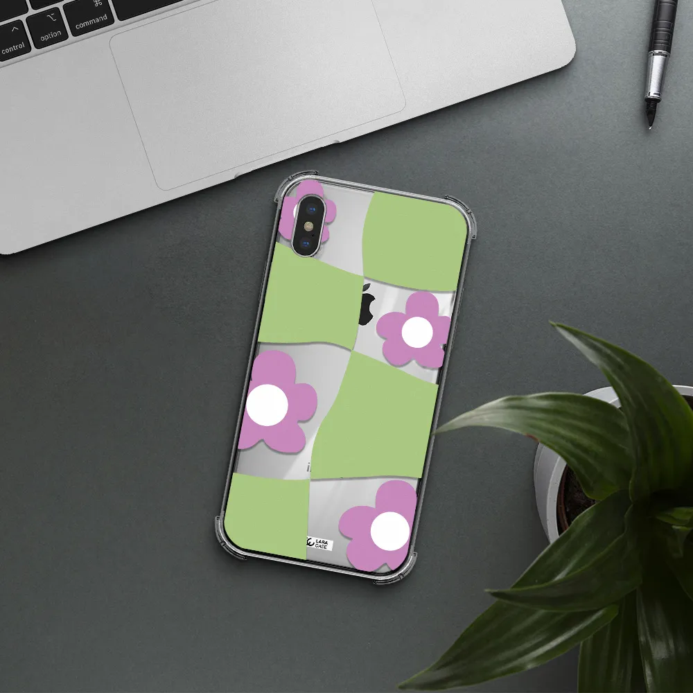 Five Petal Purple Flower Apple iPhone X Clear PC Case