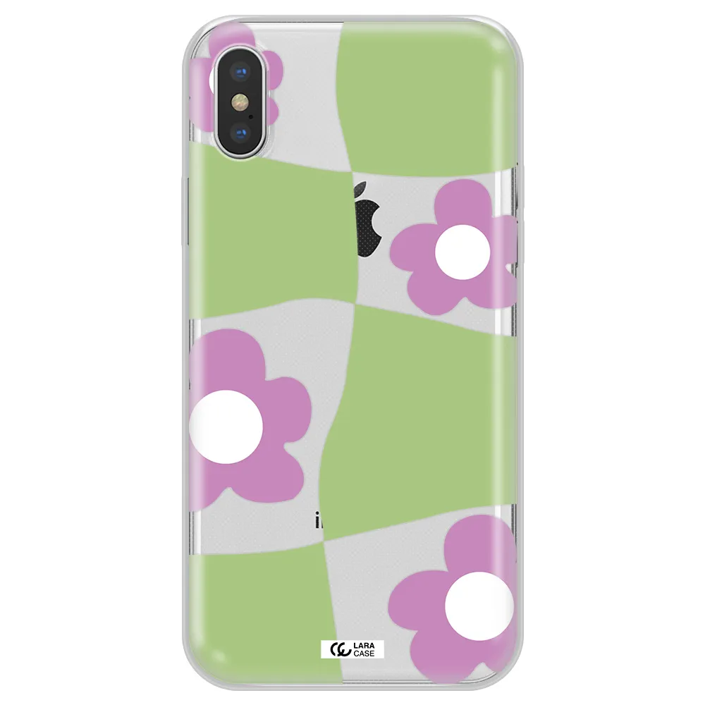 Five Petal Purple Flower Apple iPhone XS Clear TPU Case