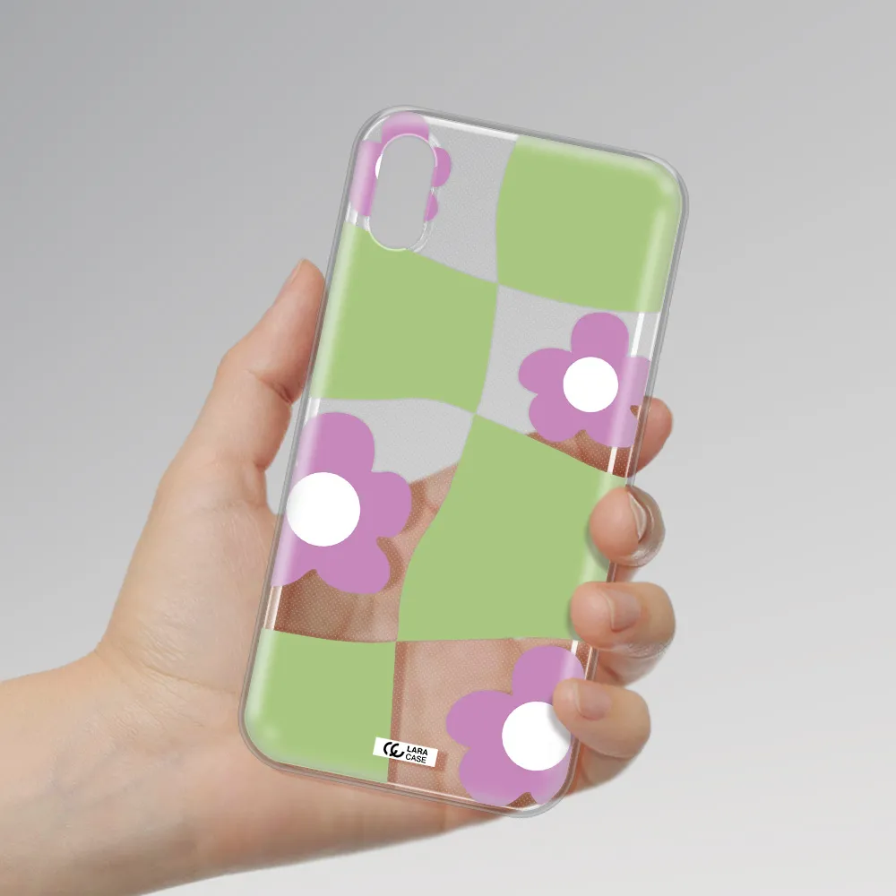 Five Petal Purple Flower Apple iPhone XS Clear TPU Case