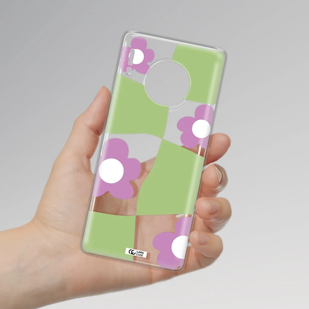 Five Petal Purple Flower Huawei Mate 30 Pro Clear TPU Case