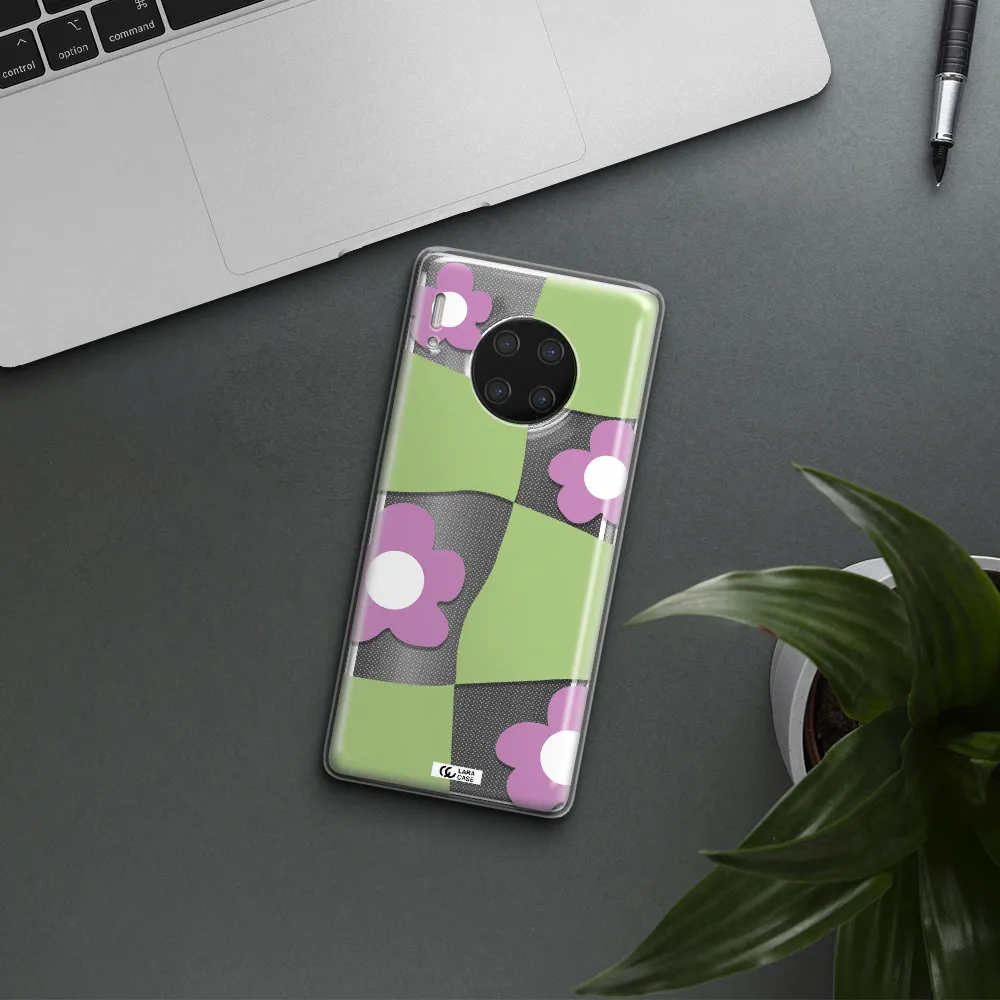 Five Petal Purple Flower Huawei Mate 30 Pro Clear TPU Case