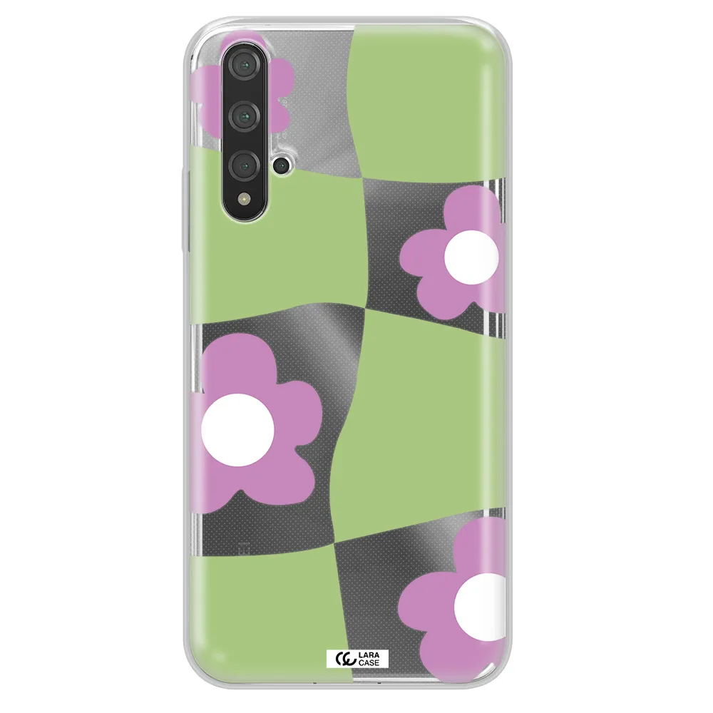 Five Petal Purple Flower Huawei Nova 5t Clear TPU Case