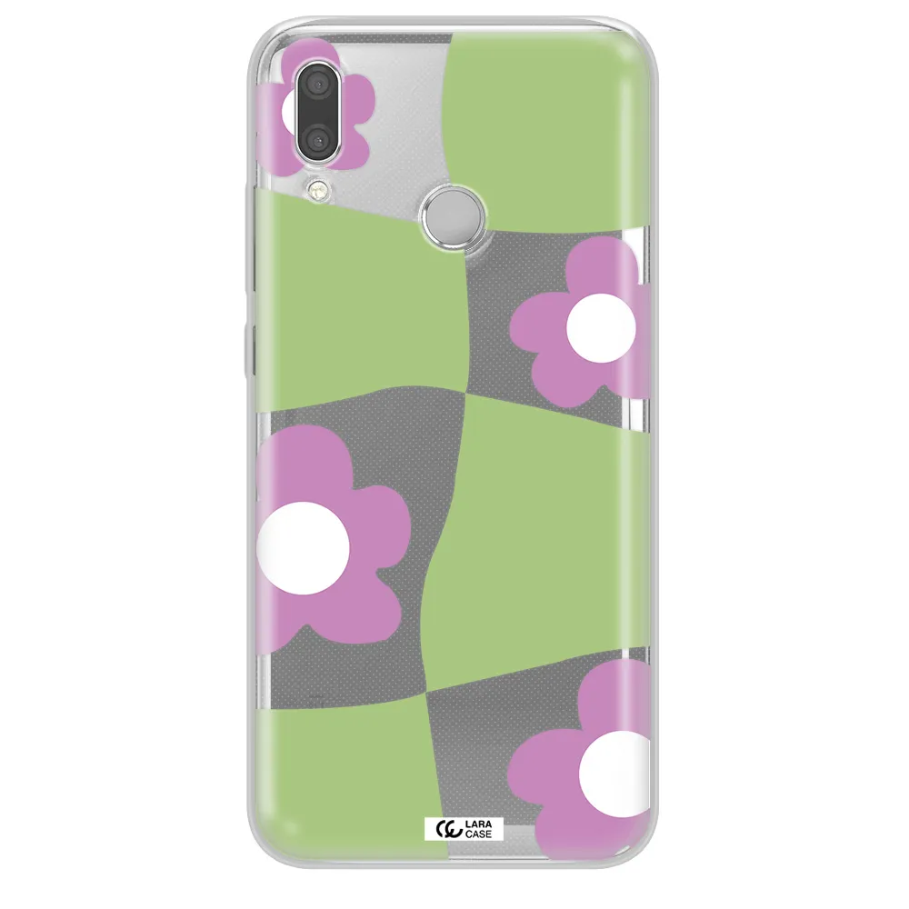 Five Petal Purple Flower Huawei P Smart 2019 Clear TPU Case