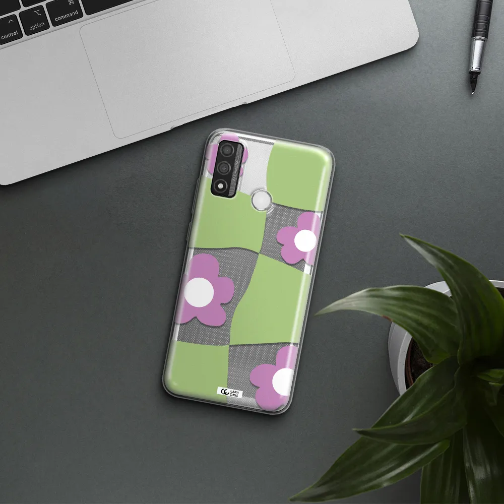 Five Petal Purple Flower Huawei P Smart 2020 Clear TPU Case