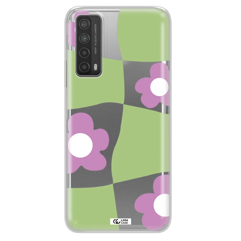 Five Petal Purple Flower Huawei P Smart 2021 Clear TPU Case