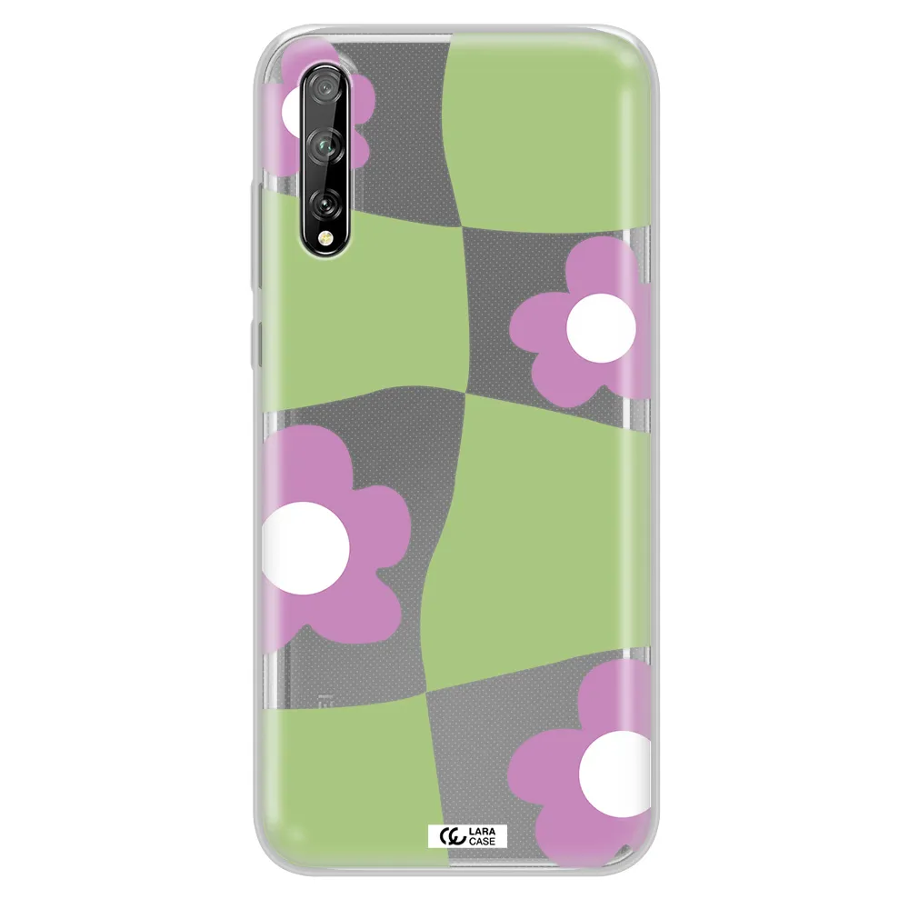 Five Petal Purple Flower Huawei P Smart S Clear TPU Case