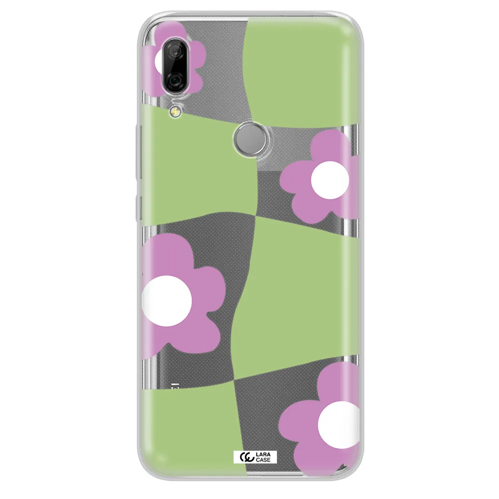 Five Petal Purple Flower Huawei P Smart Z Clear TPU Case