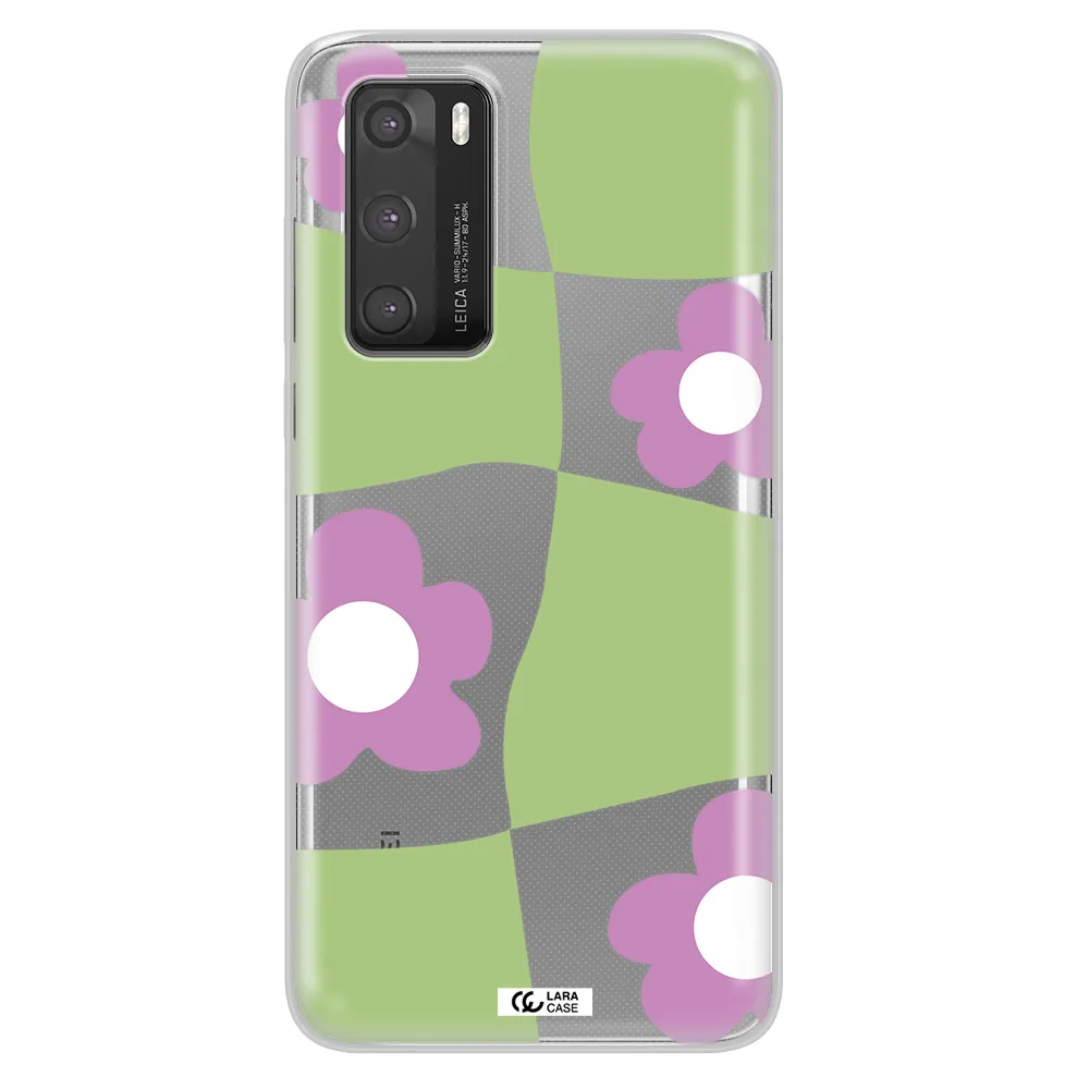 Five Petal Purple Flower Huawei P40 Clear TPU Case