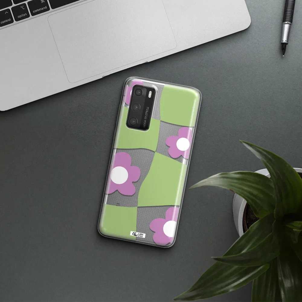 Five Petal Purple Flower Huawei P40 Clear TPU Case