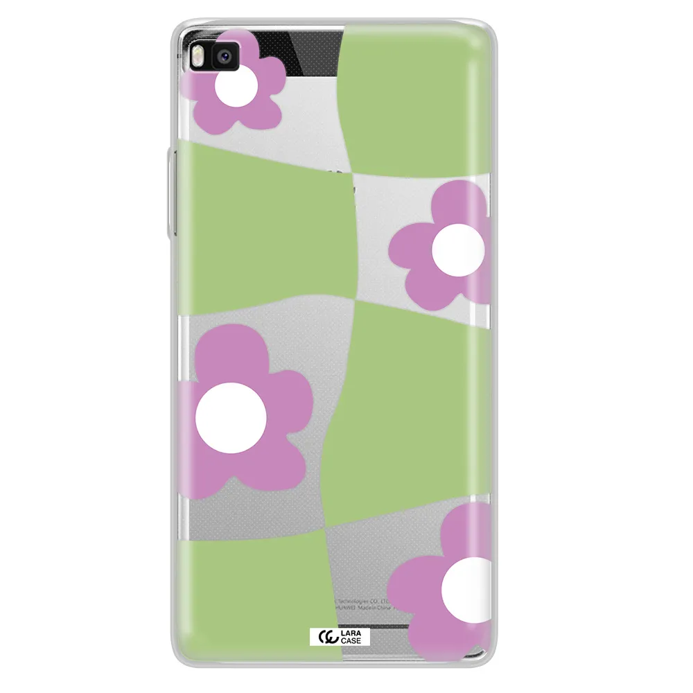 Five Petal Purple Flower Huawei P8 Clear TPU Case
