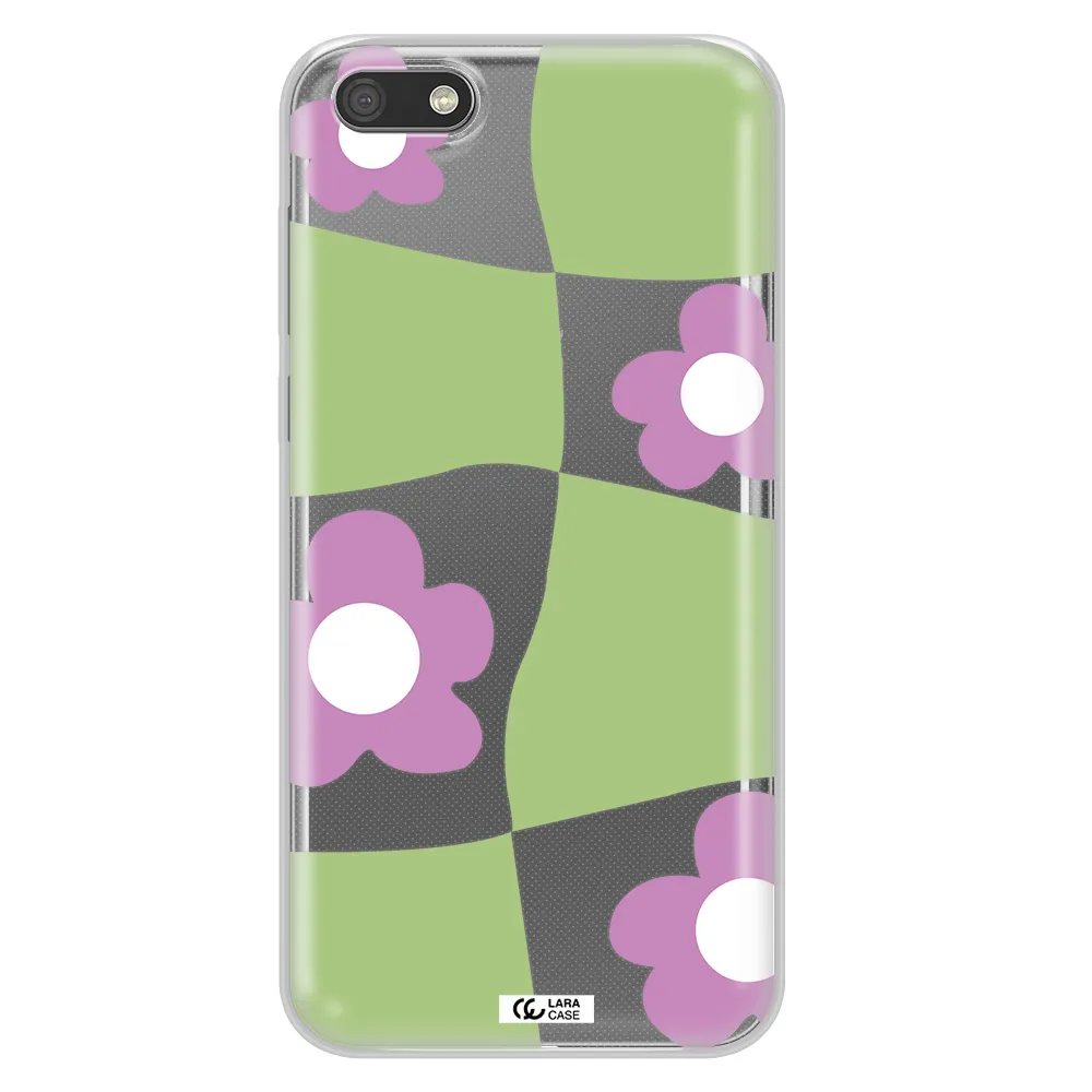 Five Petal Purple Flower Huawei Y5 2018 Clear TPU Case