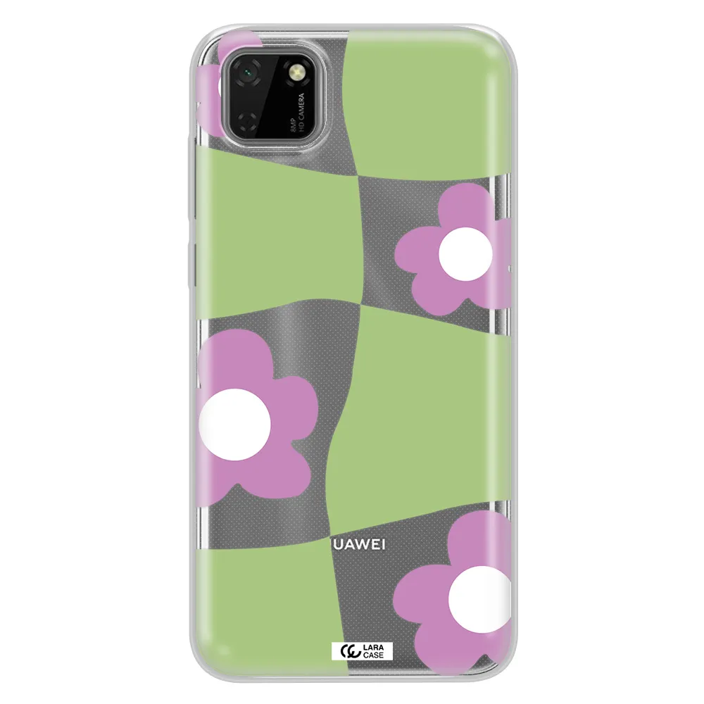 Five Petal Purple Flower Huawei Y5P Clear TPU Case