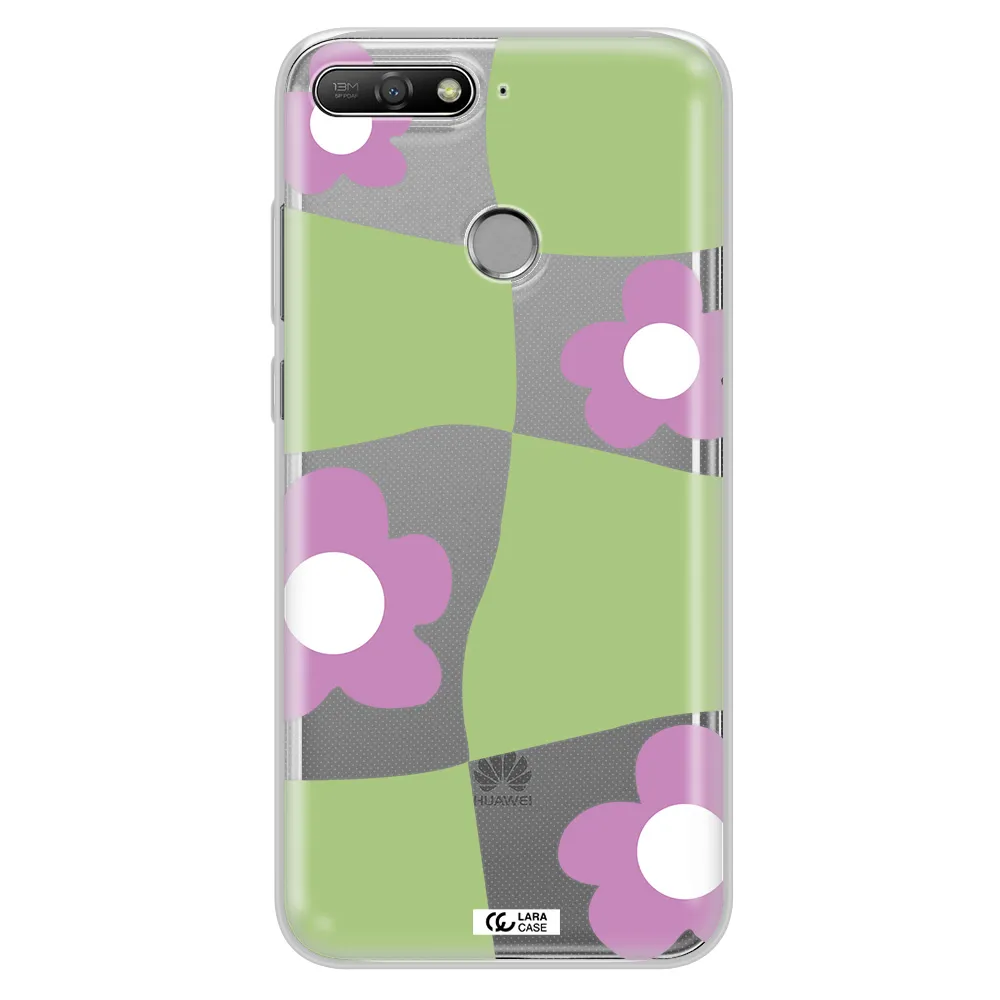 Five Petal Purple Flower Huawei Y6 Prime 2018 Clear TPU Case