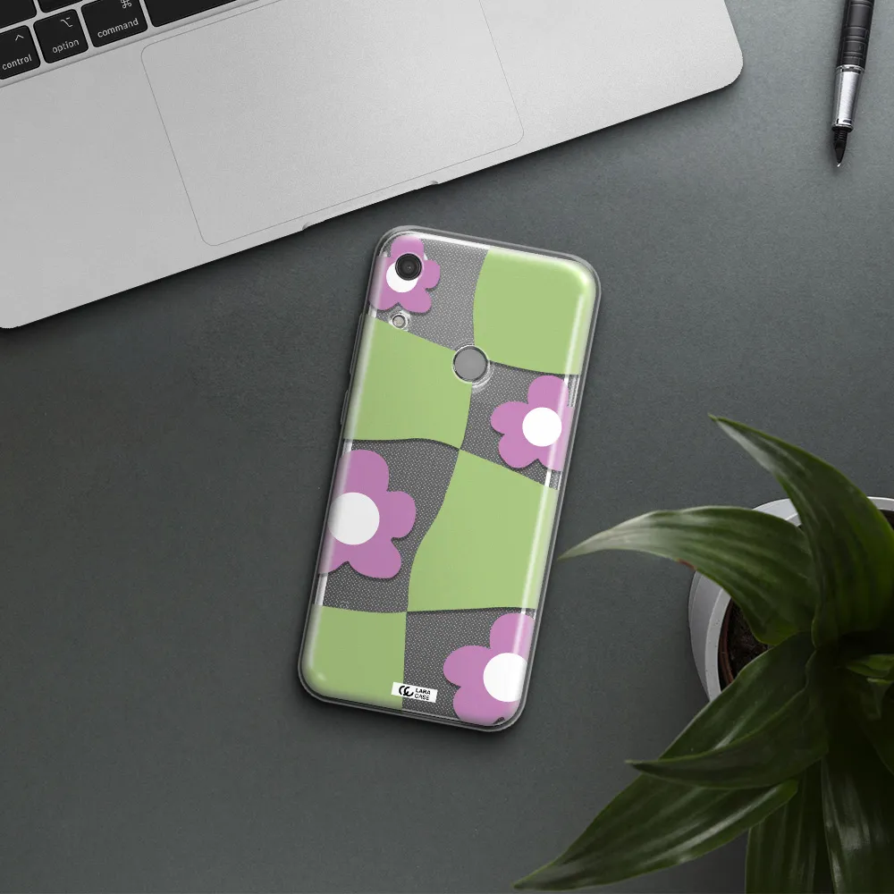 Five Petal Purple Flower Huawei Y6S Clear TPU Case