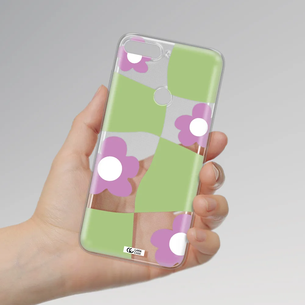 Five Petal Purple Flower Huawei Y7 2018 Clear TPU Case