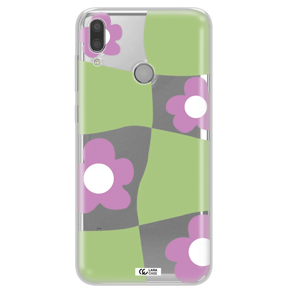 Five Petal Purple Flower Huawei Y9 2019 Clear TPU Case