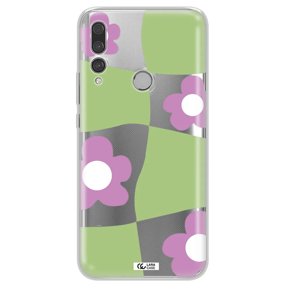 Five Petal Purple Flower Huawei Y9 Prime 2019 Clear TPU Case