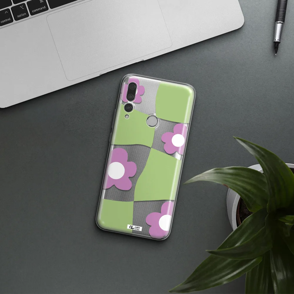 Five Petal Purple Flower Huawei Y9 Prime 2019 Clear TPU Case