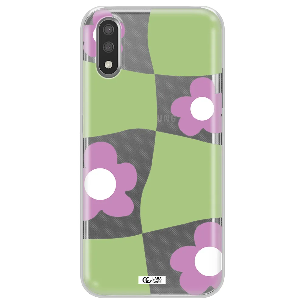 Five Petal Purple Flower Samsung A01 Clear TPU Case
