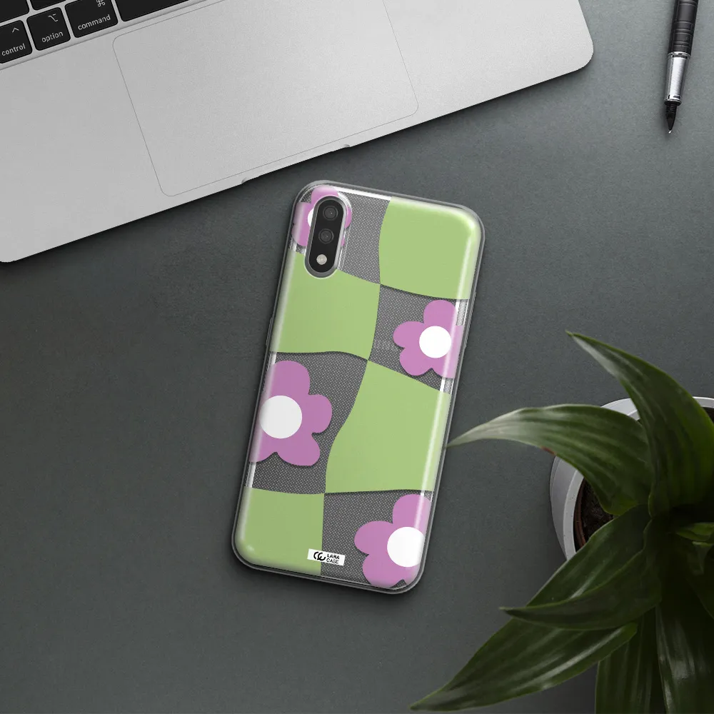 Five Petal Purple Flower Samsung A01 Clear TPU Case