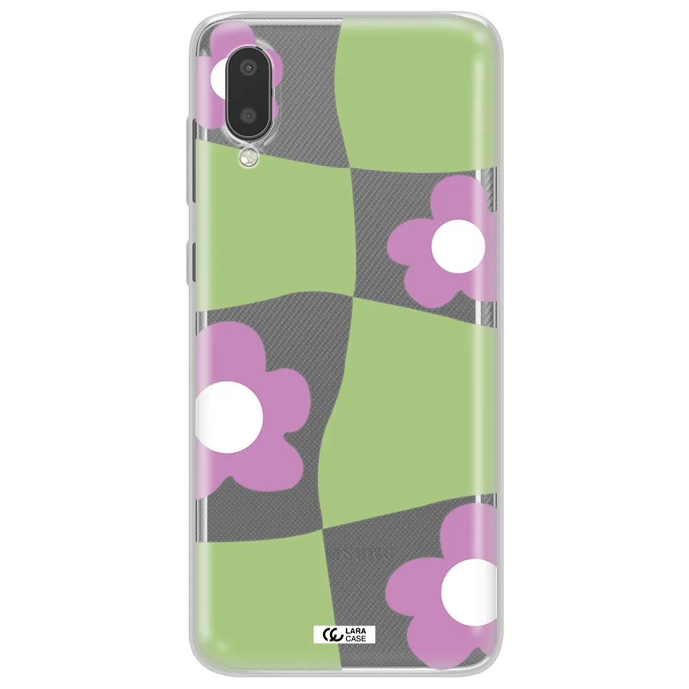 Five Petal Purple Flower Samsung A02 Clear TPU Case