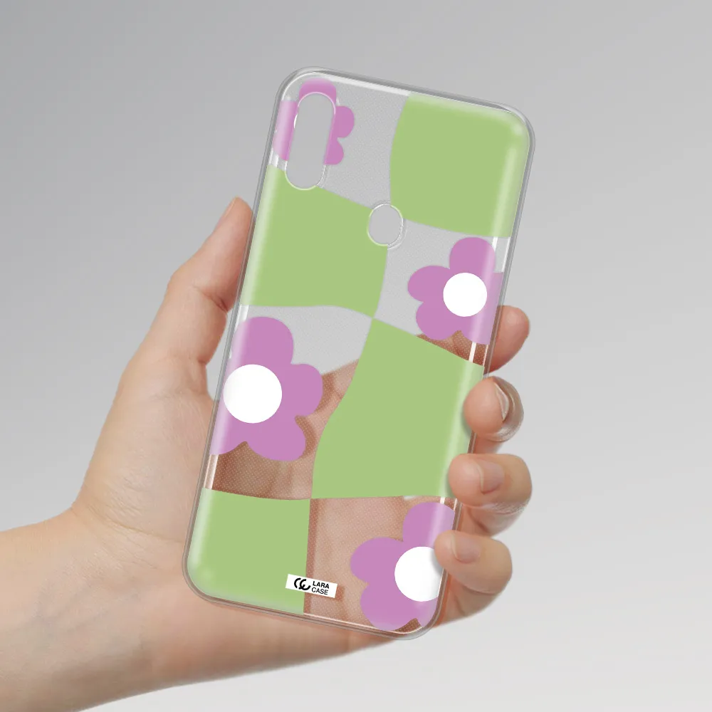 Five Petal Purple Flower Samsung A11 Clear TPU Case