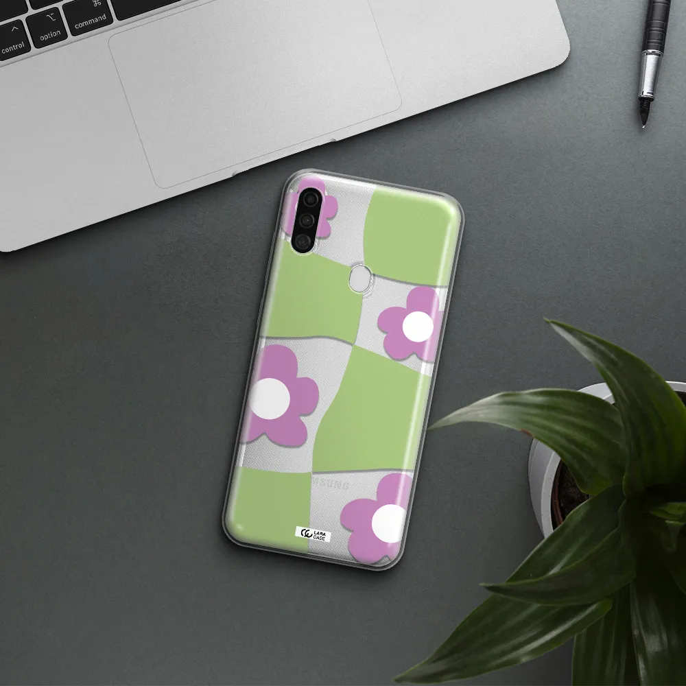 Five Petal Purple Flower Samsung A11 Clear TPU Case