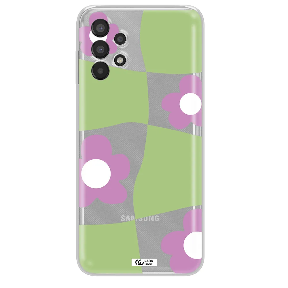 Five Petal Purple Flower Samsung A13 Clear TPU Case