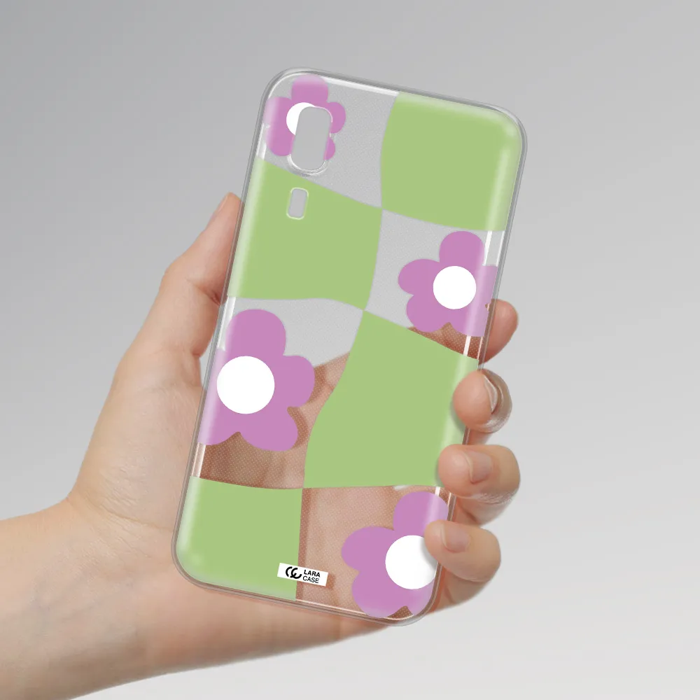 Five Petal Purple Flower Samsung A2 Core Clear TPU Case