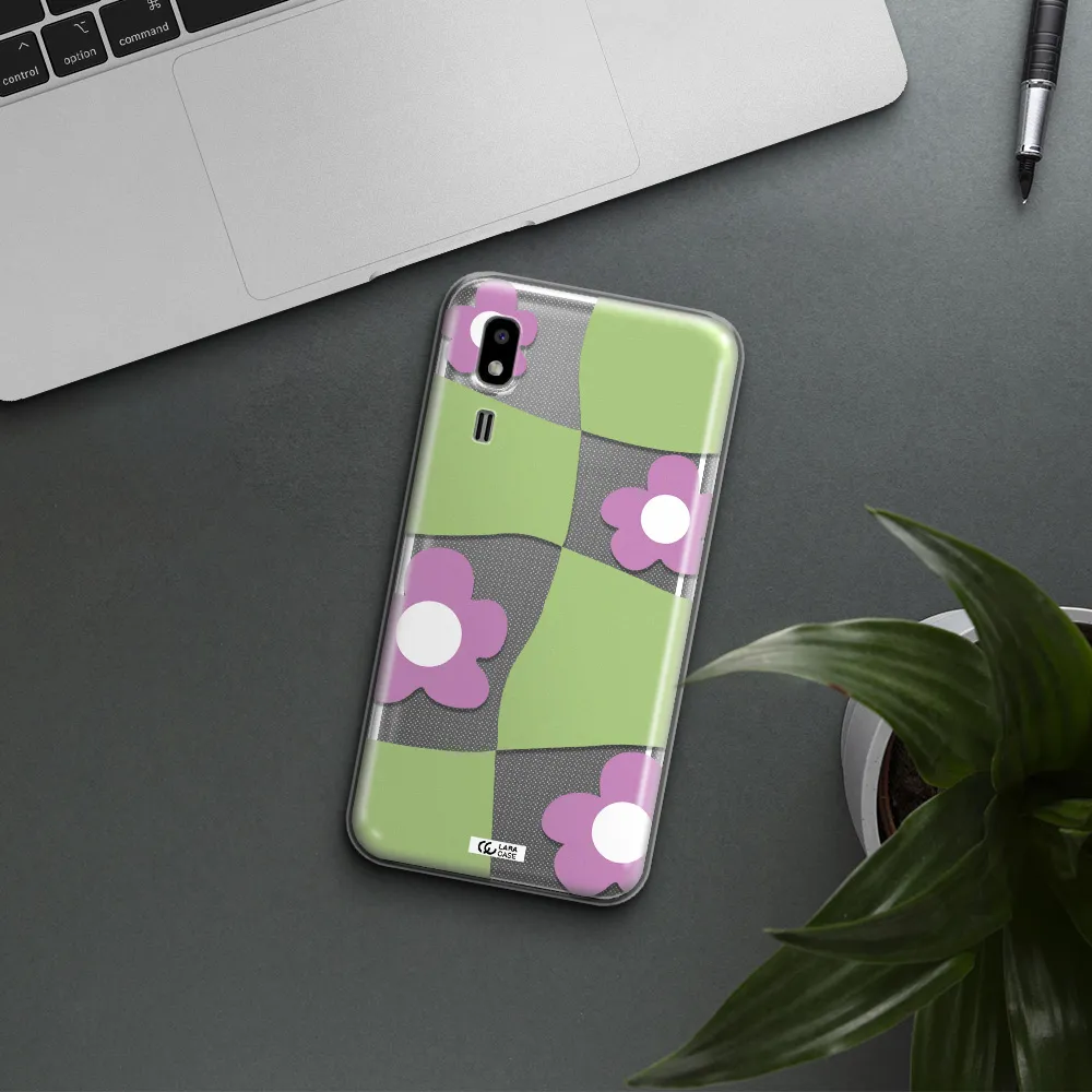Five Petal Purple Flower Samsung A2 Core Clear TPU Case