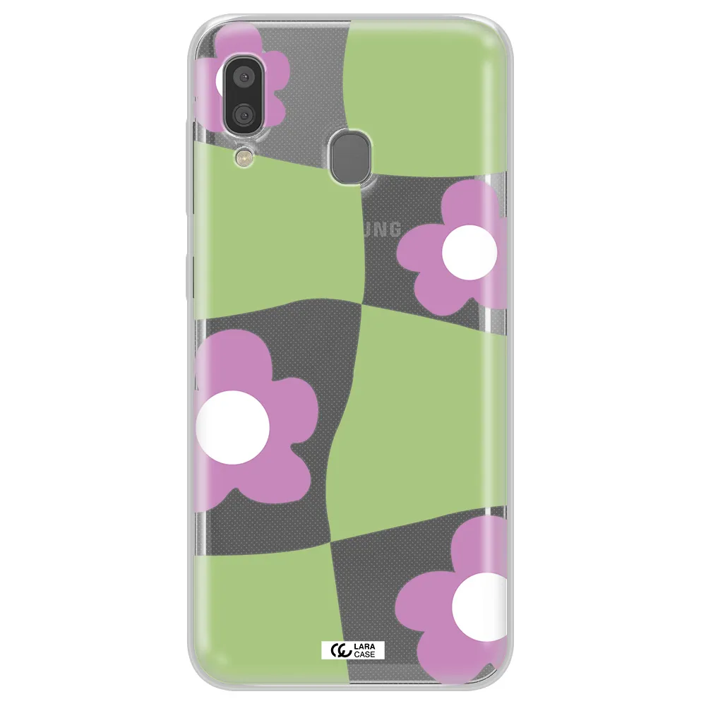 Five Petal Purple Flower Samsung A20 Clear TPU Case