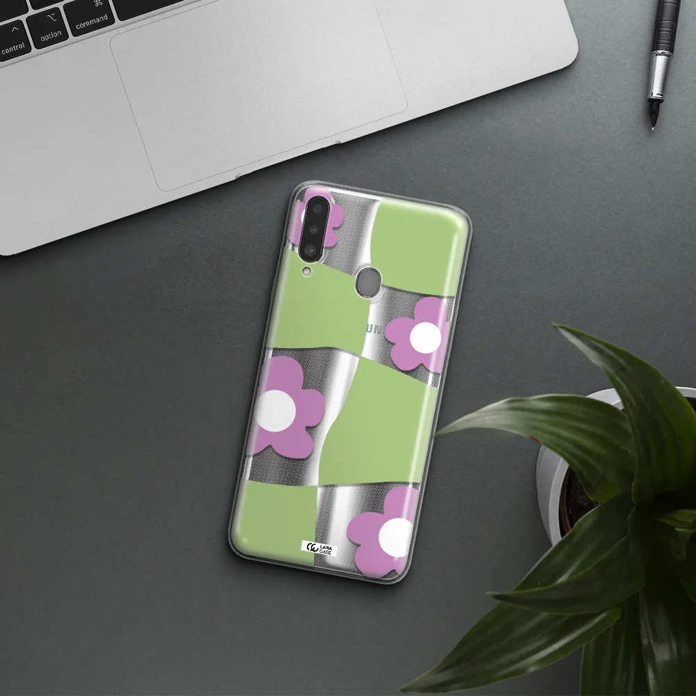 Five Petal Purple Flower Samsung A20S Clear TPU Case