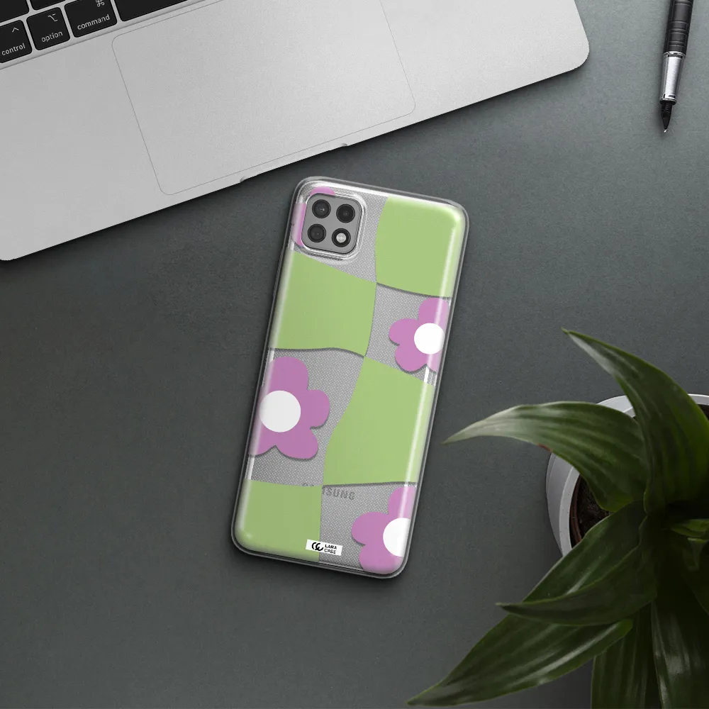 Five Petal Purple Flower Samsung A22 5g Clear TPU Case