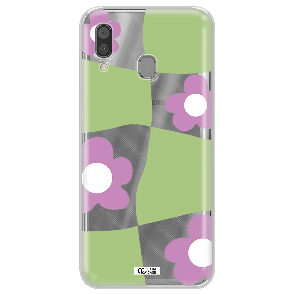 Five Petal Purple Flower Samsung A30 Clear TPU Case