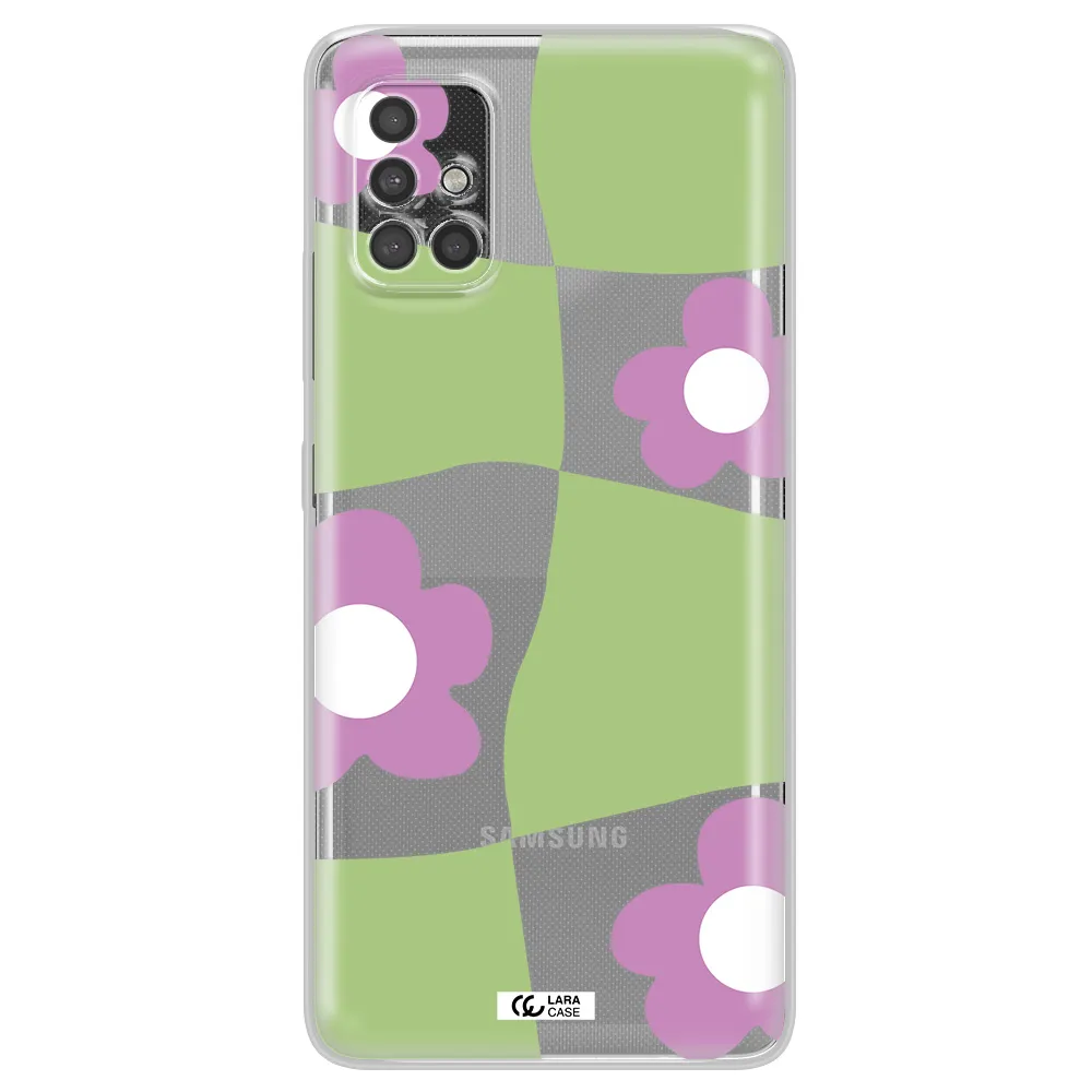 Five Petal Purple Flower Samsung A40S Clear Tpu Case